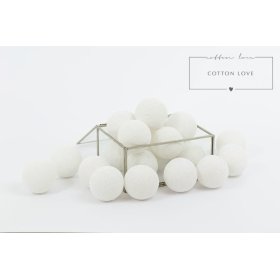 Bavlněné svítící LED kuličky Cotton Balls - bílé, cotton love